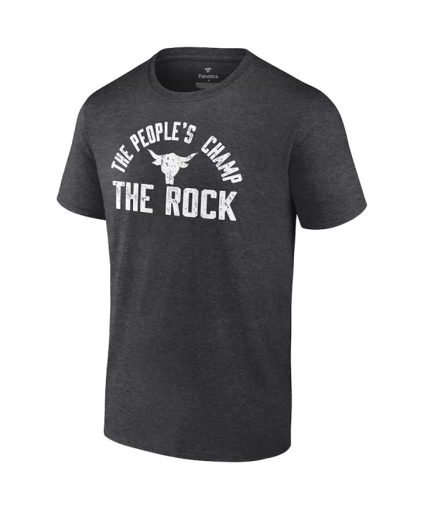 Men's Fanatics Branded Charcoal The Rock The People's Champ T-Shirt $8.40 T-Shirts