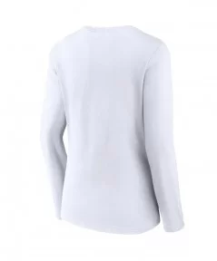 Women's Fanatics Branded White WWE Distressed Logo V-Neck Long Sleeve T-Shirt $9.80 T-Shirts