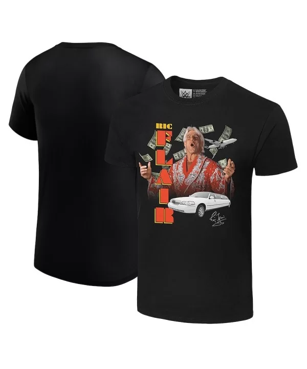 Men's Black Ric Flair Signature Vintage T-Shirt $11.76 T-Shirts