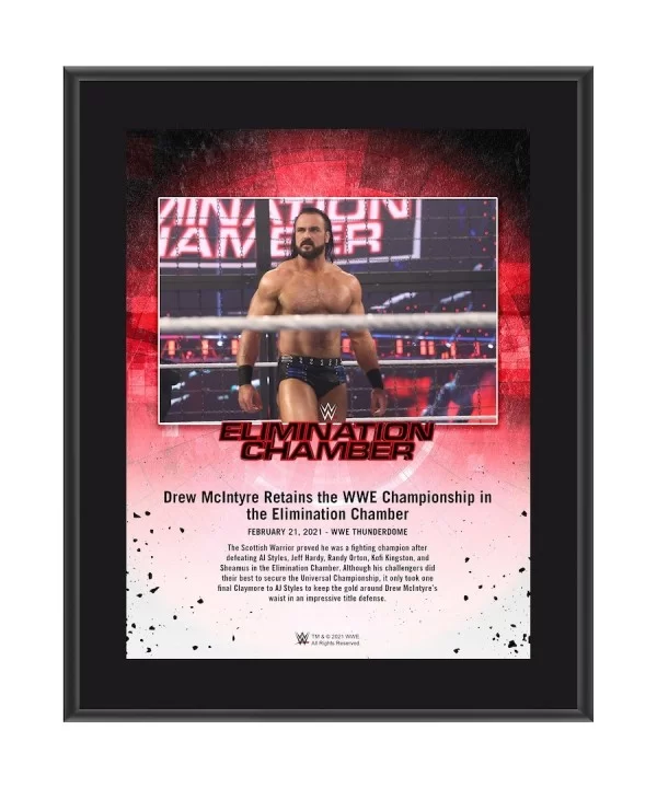 Drew McIntyre WWE Framed 10.5" x 13" 2021 Elimination Chamber Sublimated Collage $8.88 Collectibles