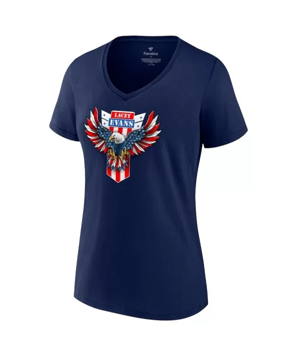 Women's Fanatics Branded Navy Lacey Evans Eagle V-Neck T-Shirt $9.60 T-Shirts