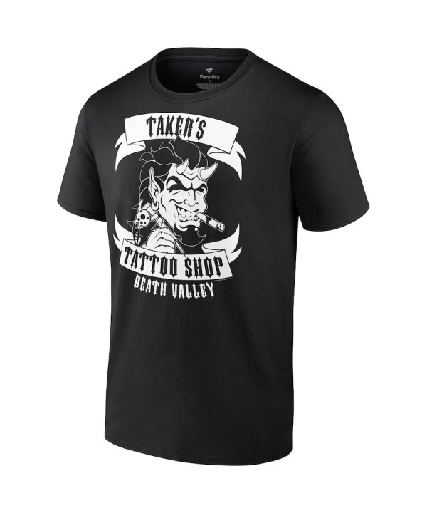 Men's Fanatics Branded Black The Undertaker Taker's Tattoo Shop Retro T-Shirt $8.40 T-Shirts