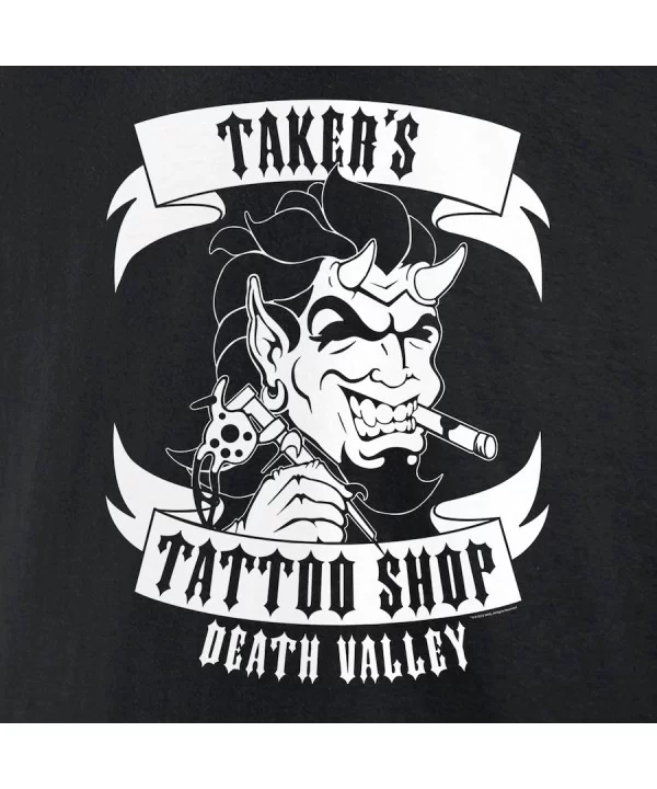 Men's Fanatics Branded Black The Undertaker Taker's Tattoo Shop Retro T-Shirt $8.40 T-Shirts