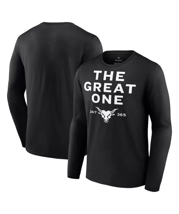 Men's Fanatics Branded Black The Rock The Great One Long Sleeve T-Shirt $9.80 T-Shirts