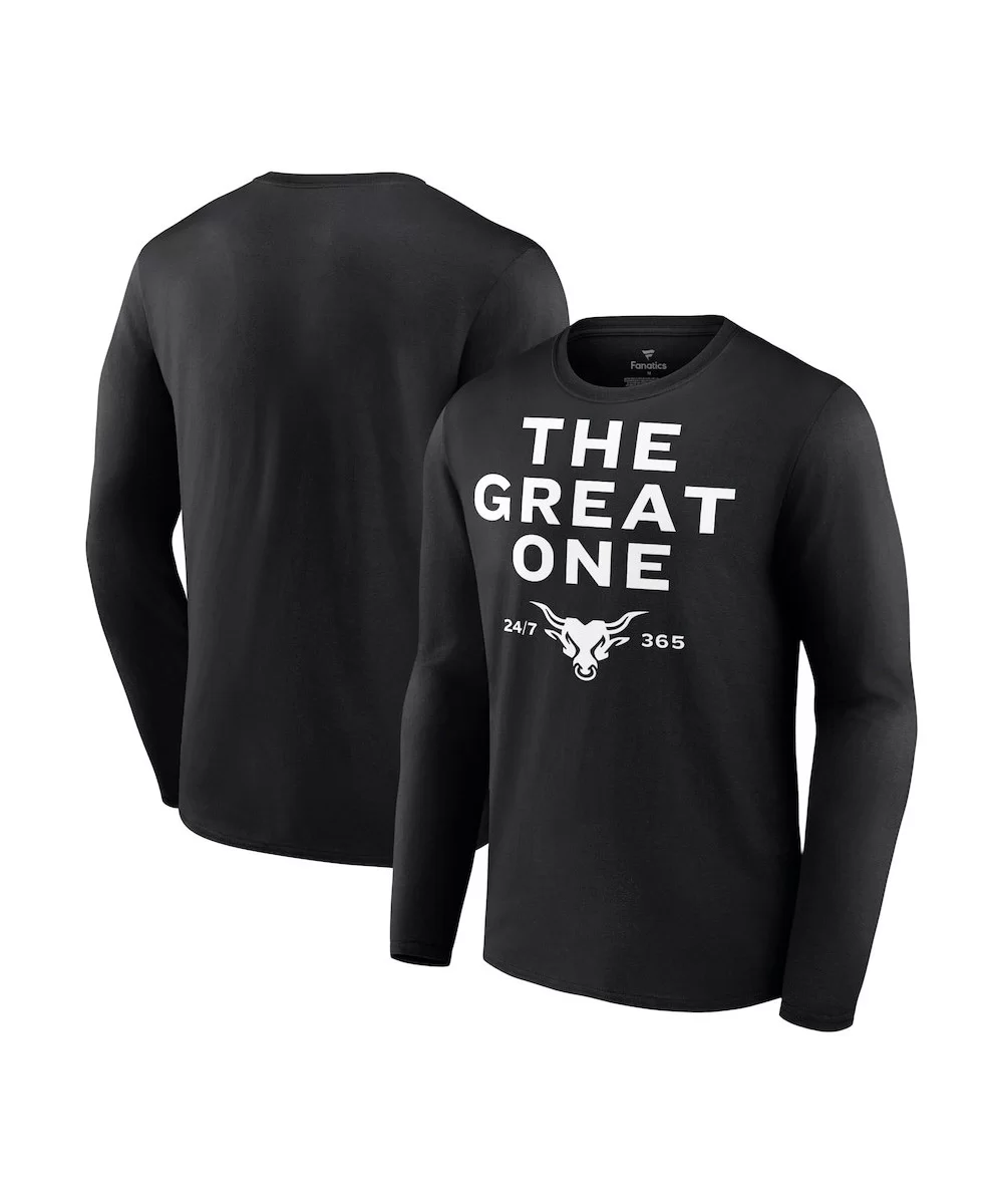 Men's Fanatics Branded Black The Rock The Great One Long Sleeve T-Shirt $9.80 T-Shirts