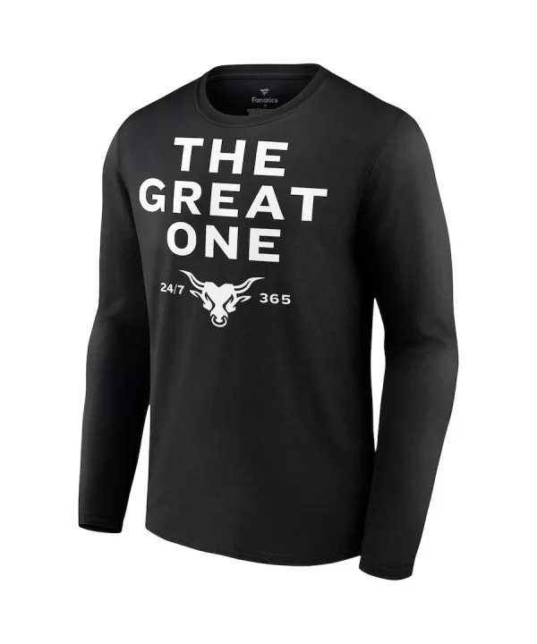 Men's Fanatics Branded Black The Rock The Great One Long Sleeve T-Shirt $9.80 T-Shirts