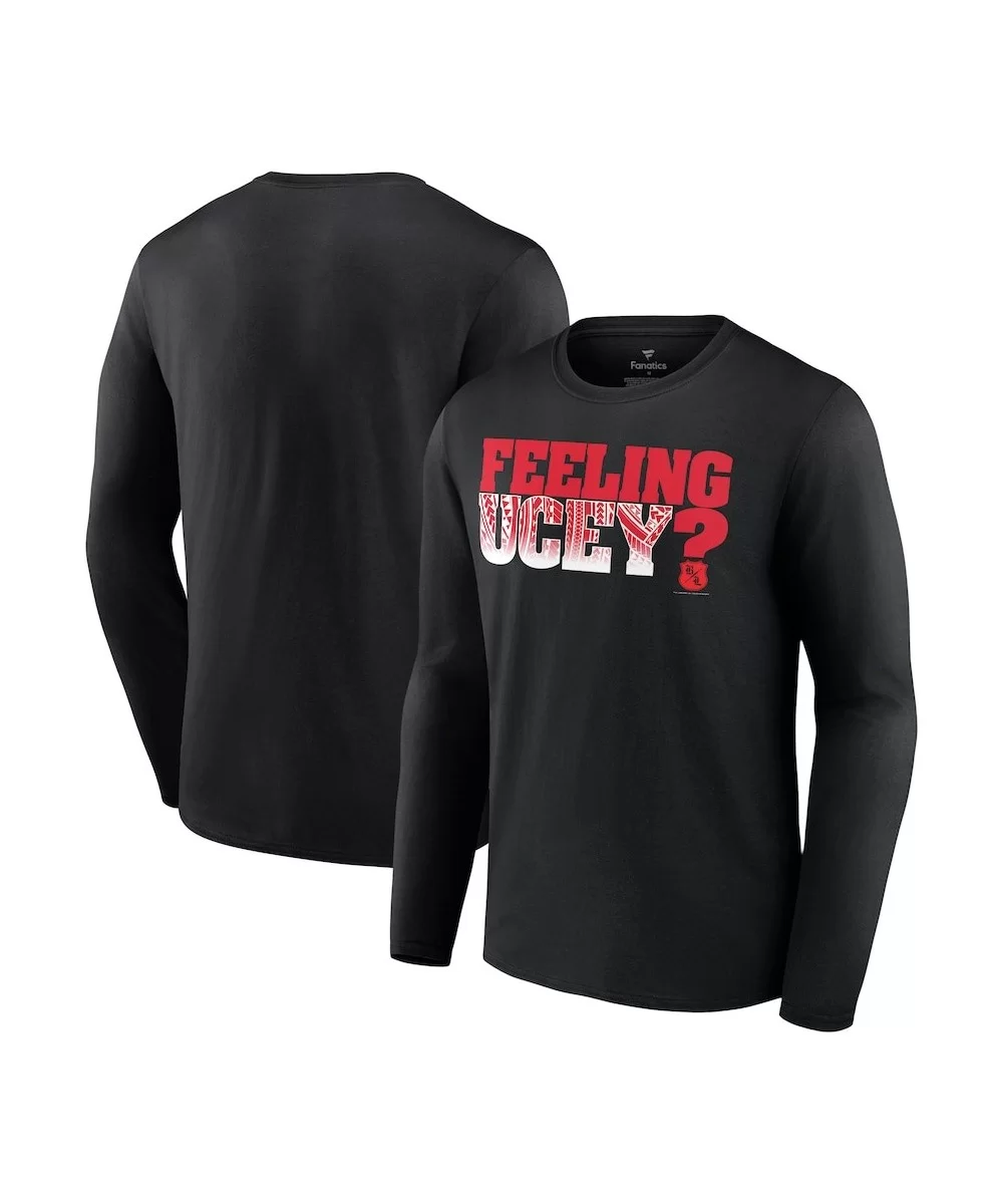 Men's Fanatics Branded Black The Bloodline Feeling Ucey? Long Sleeve T-Shirt $12.88 T-Shirts