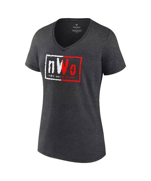 Women's Fanatics Branded Heather Charcoal nWo Split Logo V-Neck T-Shirt $9.60 T-Shirts