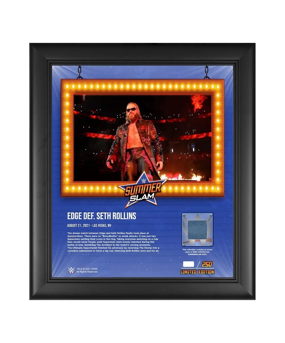 Edge Framed 15" x 17" 2021 SummerSlam Collage with a Piece of Match-Used Canvas - Limited Edition of 250 $28.00 Collectibles