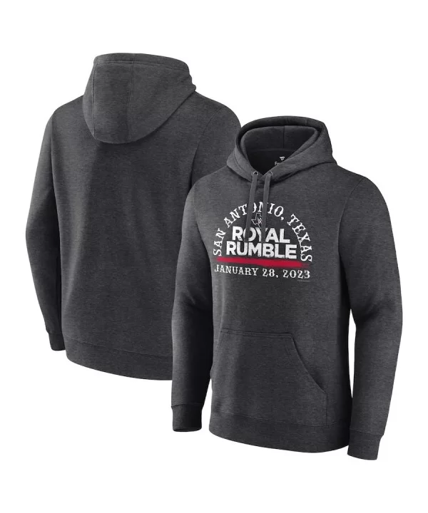 Men's Fanatics Branded Charcoal Royal Rumble 2023 Arch Pullover Hoodie $18.00 Apparel