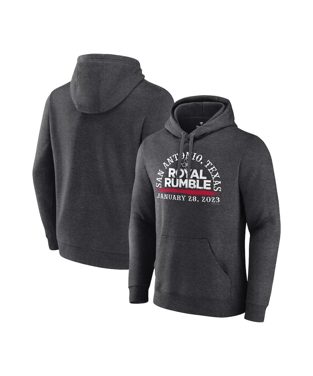 Men's Fanatics Branded Charcoal Royal Rumble 2023 Arch Pullover Hoodie $18.00 Apparel