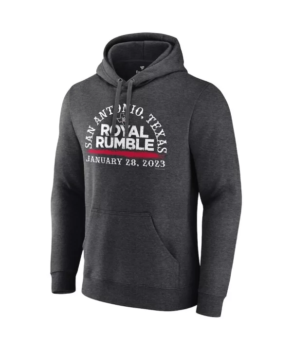 Men's Fanatics Branded Charcoal Royal Rumble 2023 Arch Pullover Hoodie $18.00 Apparel