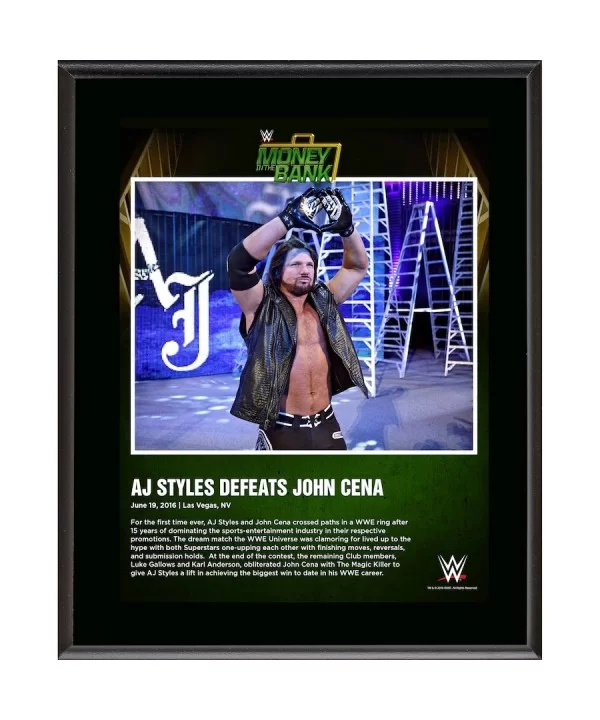 AJ Styles 10.5" x 13" 2016 Money In The Bank Sublimated Plaque $8.16 Home & Office