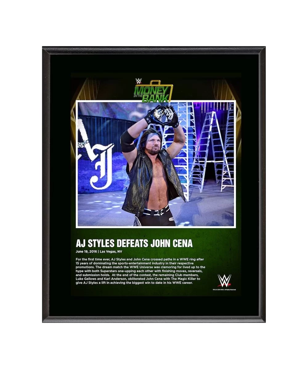 AJ Styles 10.5" x 13" 2016 Money In The Bank Sublimated Plaque $8.16 Home & Office