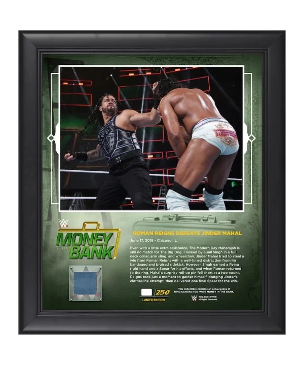 Roman Reigns Framed 15" x 17" 2018 Money In The Bank Collage with a Piece of Match-Used Canvas - Limited Edition of 250 $21.8...