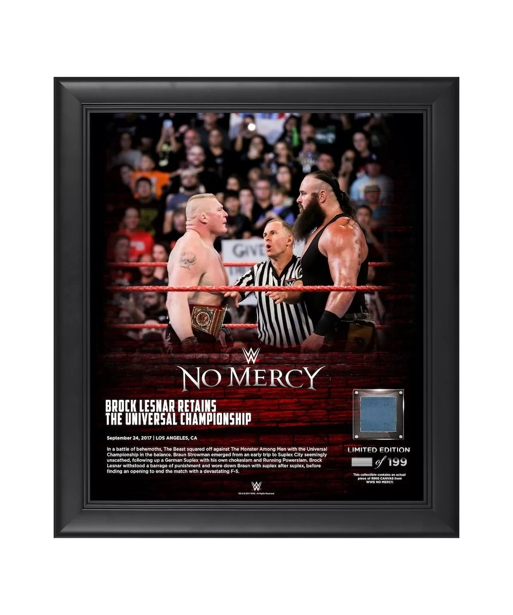 Brock Lesnar Framed 15" x 17" 2017 No Mercy Collage with a Piece of Match-Used Canvas - Limited Edition of 199 $28.00 Collect...