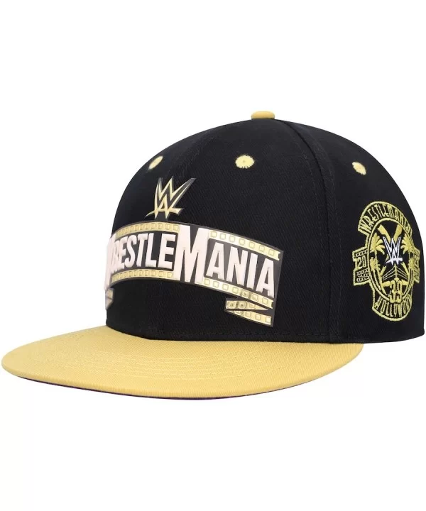 Men's Black/Gold WrestleMania 39 Baseball Snapback Hat $7.68 Apparel