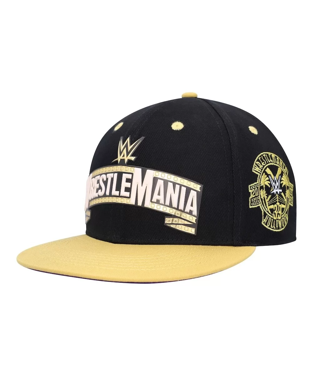 Men's Black/Gold WrestleMania 39 Baseball Snapback Hat $7.68 Apparel