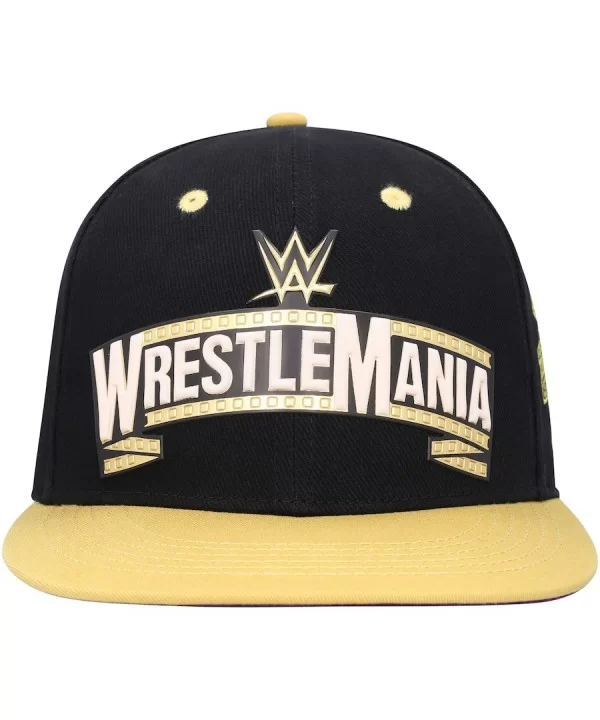 Men's Black/Gold WrestleMania 39 Baseball Snapback Hat $7.68 Apparel