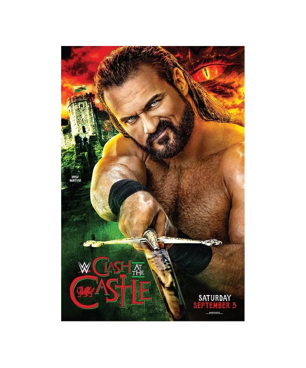 WWE Clash at the Castle Unsigned 20" x 30" 2022 Key Art Photograph $11.52 Home & Office