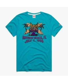 Men's Homage Heather Teal Bash At The Beach 1996 Retro Logo T-Shirt $11.20 T-Shirts