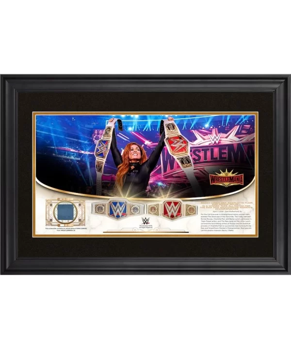 Becky Lynch WWE Golden Moments Framed 10" x 18" WrestleMania 35 Collage with a Piece of Match-Used Canvas - Limited Edition o...