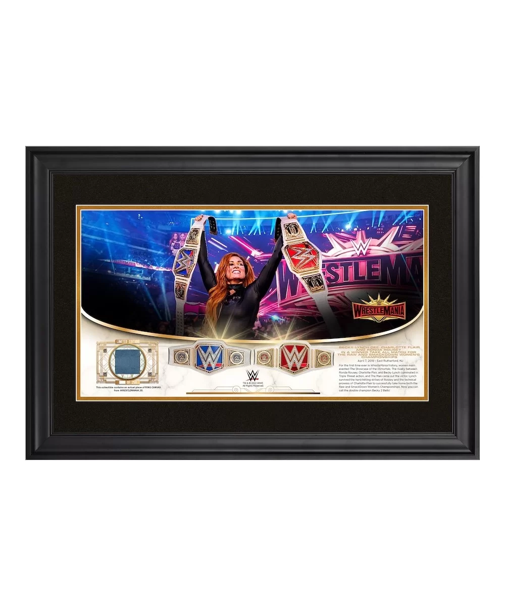 Becky Lynch WWE Golden Moments Framed 10" x 18" WrestleMania 35 Collage with a Piece of Match-Used Canvas - Limited Edition o...