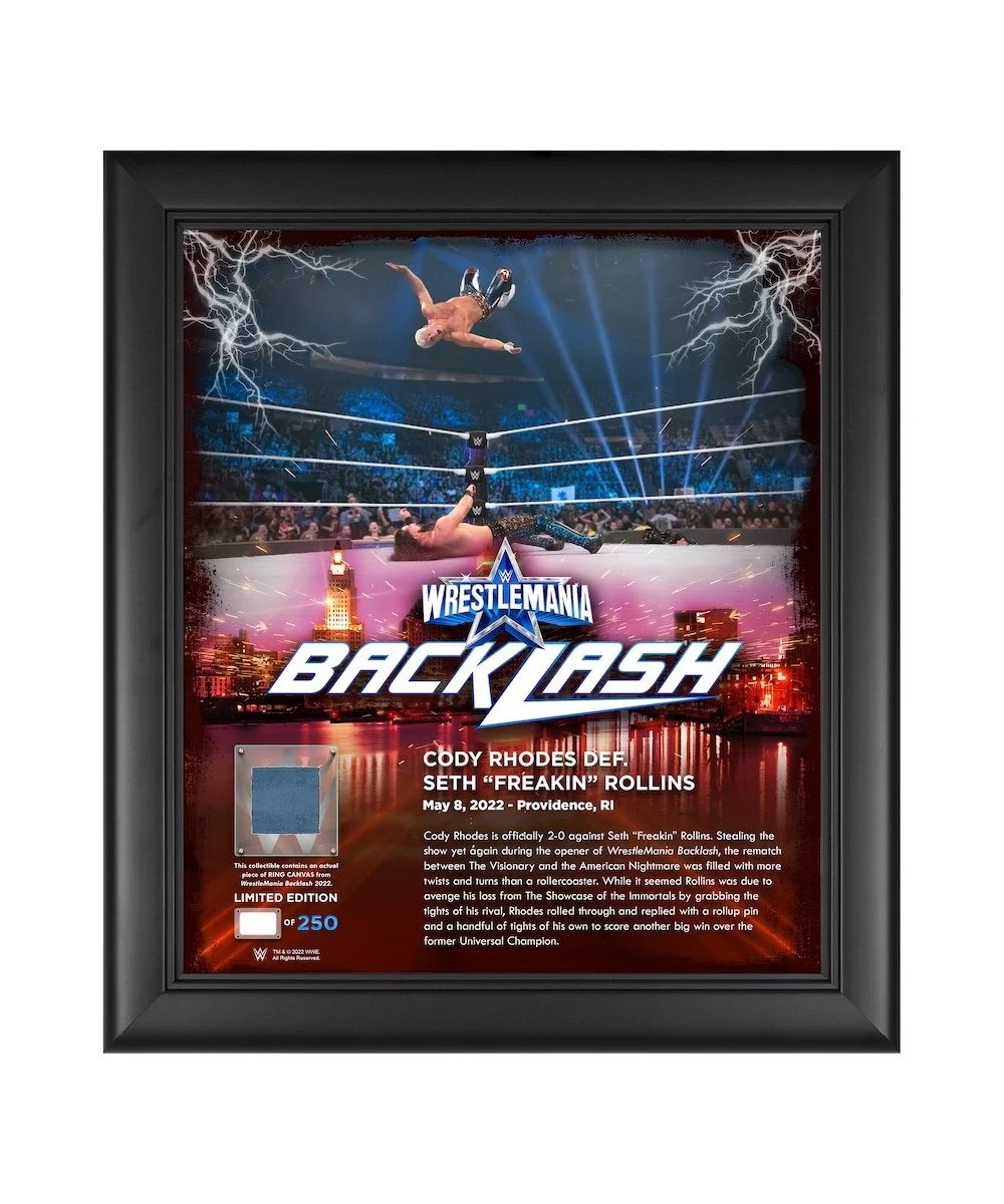 Cody Rhodes WWE Framed 15" x 17" 2022 WrestleMania Backlash Core Frame with a Piece of Match-Used Canvas - Limited Edition of...