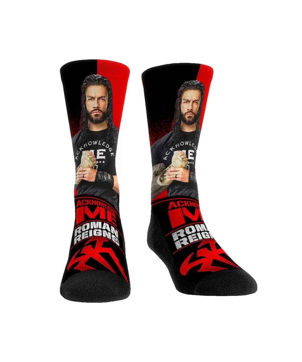 Unisex Rock Em Socks Roman Reigns Stare Down Crew Socks $3.72 Apparel