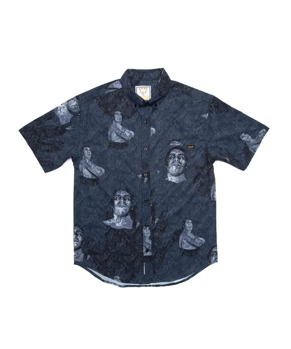 Men's Navy Andre the Giant Button-Down Shirt $12.54 Apparel