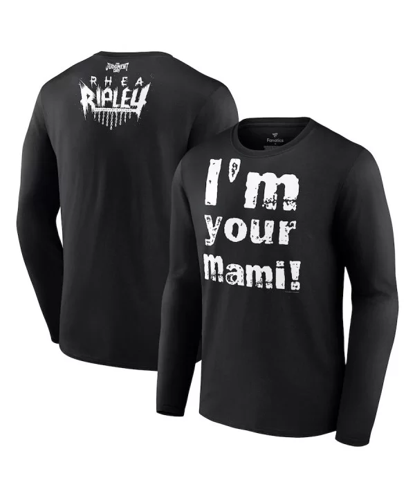 Men's Fanatics Branded Black Rhea Ripley I'm Your Mami Long Sleeve T-Shirt $13.44 T-Shirts