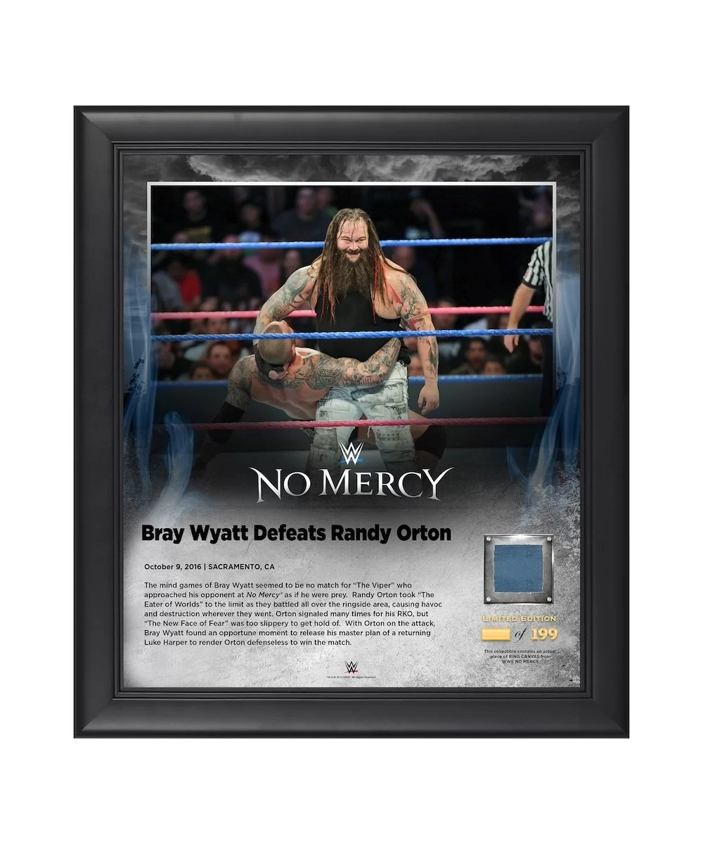 Bray Wyatt Framed 15" x 17" 2016 No Mercy Collage with a Piece of Match-Used Canvas - Limited Edition of 199 $17.36 Collectibles