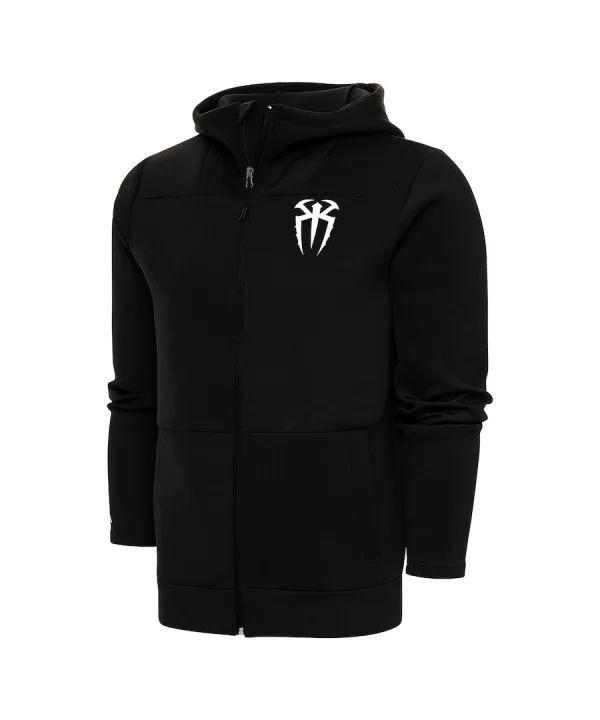 Men's Antigua Black Roman Reigns Protect Full-Zip Hoodie $18.87 Apparel