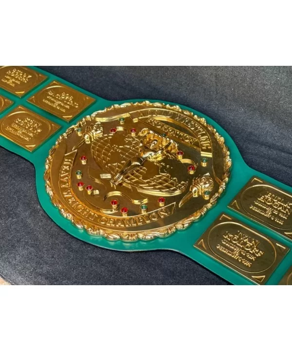 Hulk Hogan Signed WWF Big Green Championship Belt 13lbs Replic $545.60 Signed Items