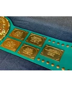 Hulk Hogan Signed WWF Big Green Championship Belt 13lbs Replic $545.60 Signed Items