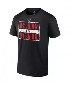 Men's Fanatics Branded Black WWE RAW is War Retro Logo T-Shirt $9.12 T-Shirts