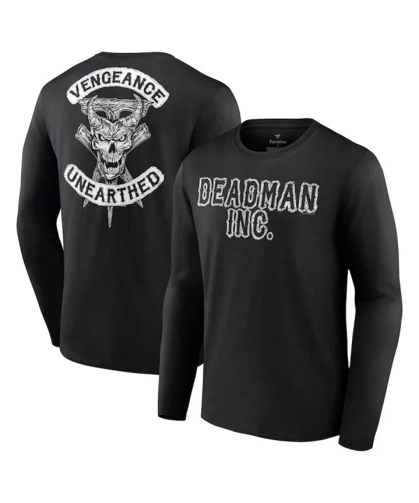 Men's Fanatics Branded Black The Undertaker Vengeance Unearthed Retro Long Sleeve T-Shirt $11.76 T-Shirts