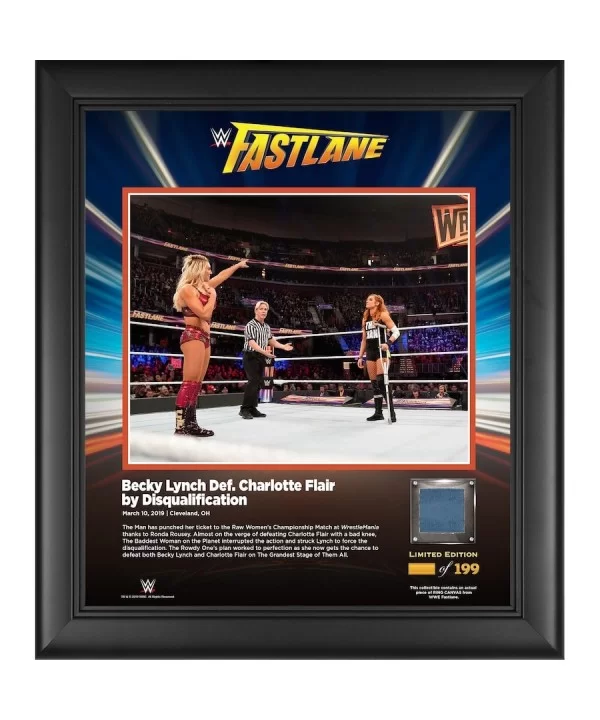 Becky Lynch Framed 15" x 17" 2019 Fastlane Collage with a Piece of Match-Used Canvas - Limited Edition of 199 $20.16 Collecti...