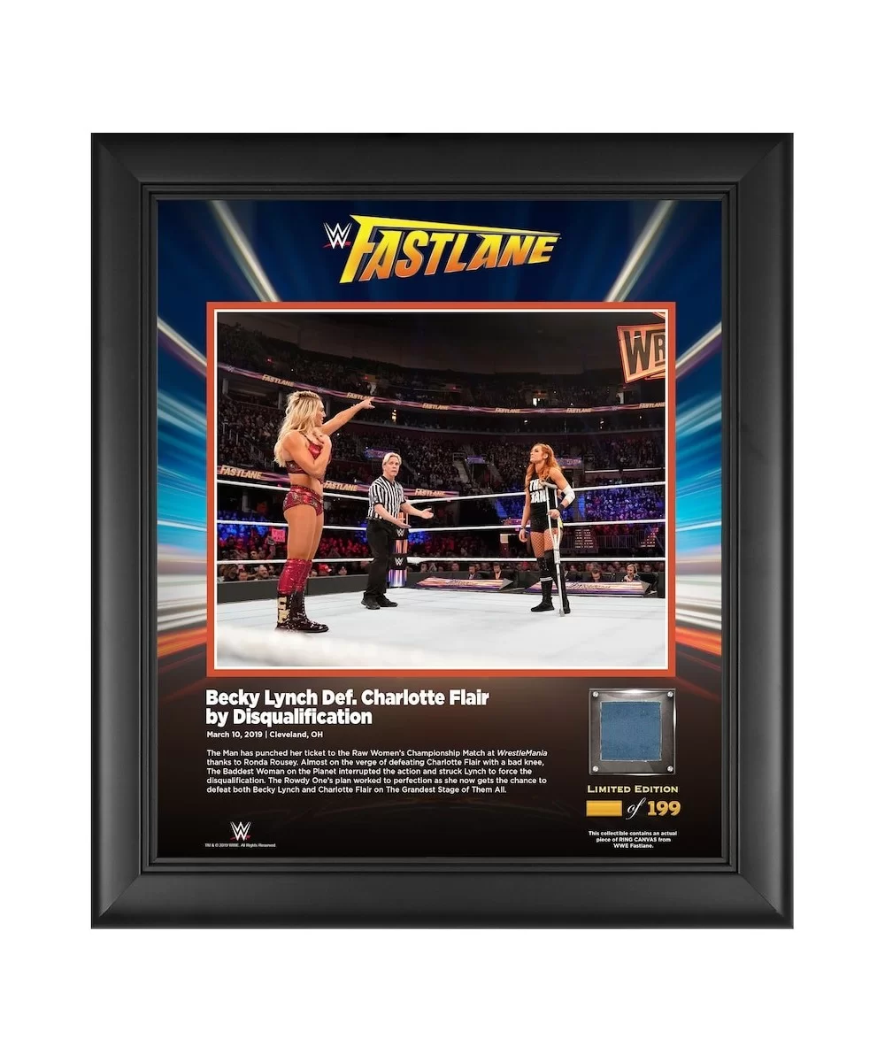 Becky Lynch Framed 15" x 17" 2019 Fastlane Collage with a Piece of Match-Used Canvas - Limited Edition of 199 $20.16 Collecti...