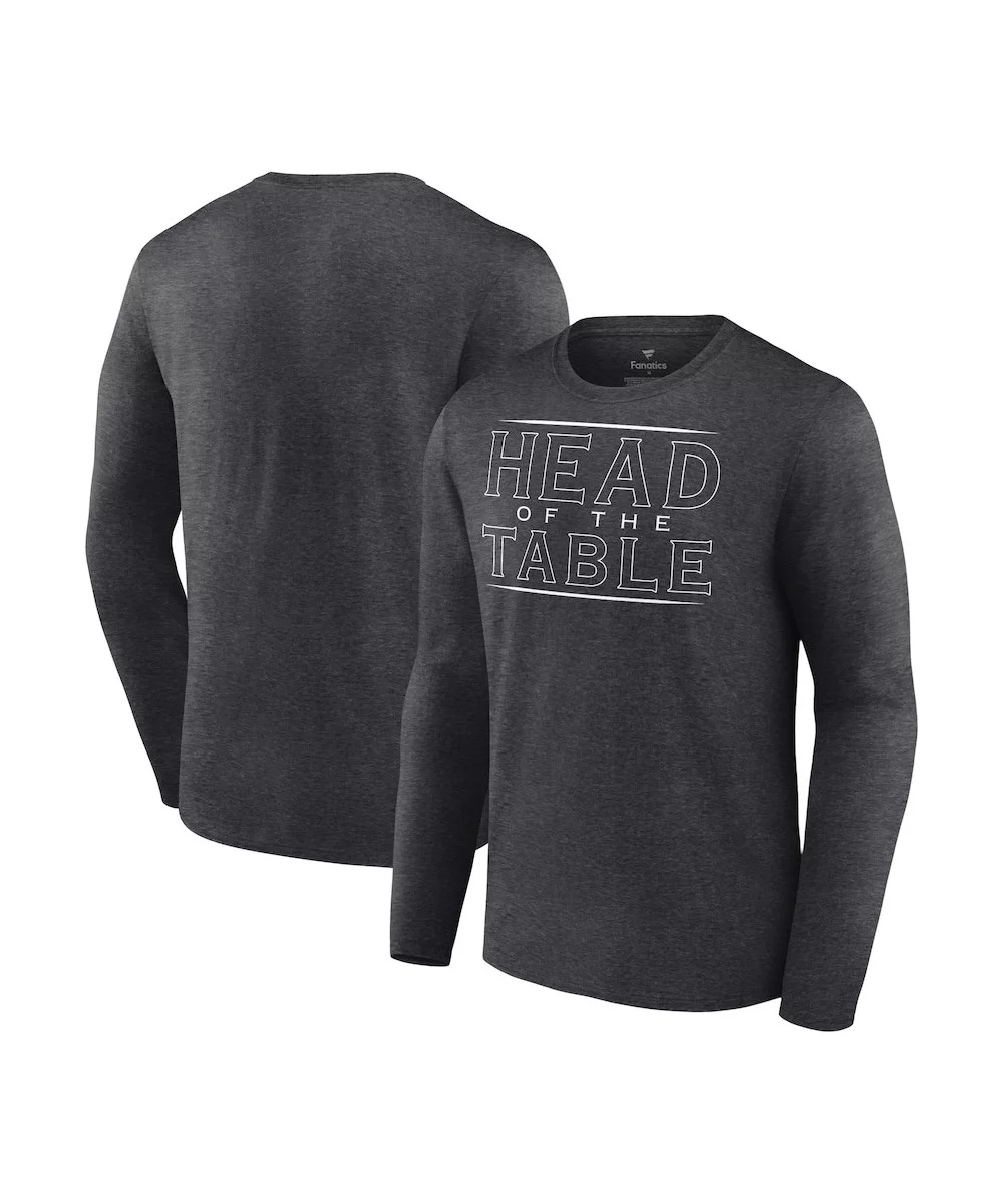 Men's Fanatics Branded Charcoal Roman Reigns Head Of The Table Long Sleeve T-Shirt $10.36 T-Shirts