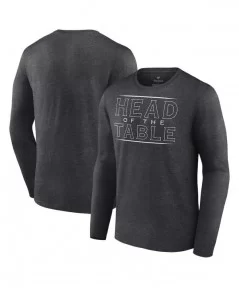 Men's Fanatics Branded Charcoal Roman Reigns Head Of The Table Long Sleeve T-Shirt $10.36 T-Shirts