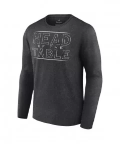 Men's Fanatics Branded Charcoal Roman Reigns Head Of The Table Long Sleeve T-Shirt $10.36 T-Shirts