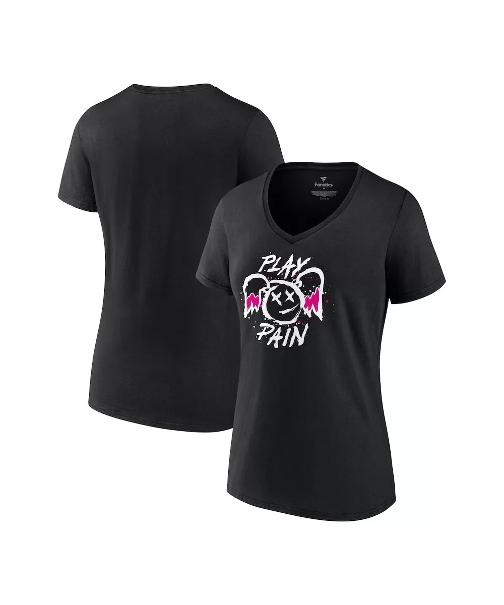 Women's Fanatics Branded Black Alexa Bliss Play x Pain V-Neck T-Shirt $9.84 T-Shirts