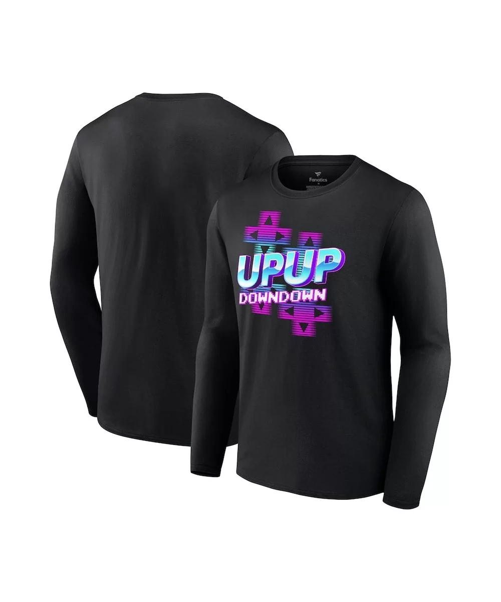 Men's Fanatics Branded Black UpUpDownDown Logo Long Sleeve T-Shirt $9.24 T-Shirts