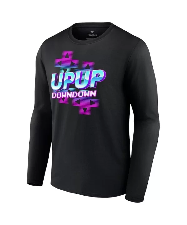 Men's Fanatics Branded Black UpUpDownDown Logo Long Sleeve T-Shirt $9.24 T-Shirts