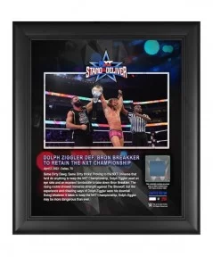 Dolph Ziggler NXT 2.0 Framed 15" x 17" 2022 Stand & Deliver Core Frame with a Piece of Match-Used Canvas - Limited Edition of...