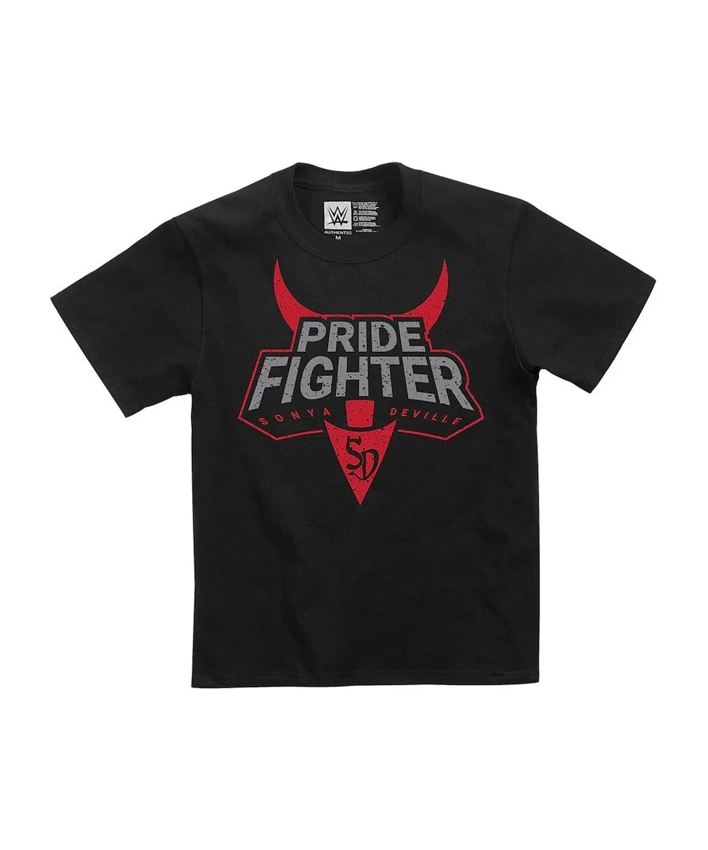 Youth Black Sonya Deville Pride Fighter T-Shirt $5.37 T-Shirts