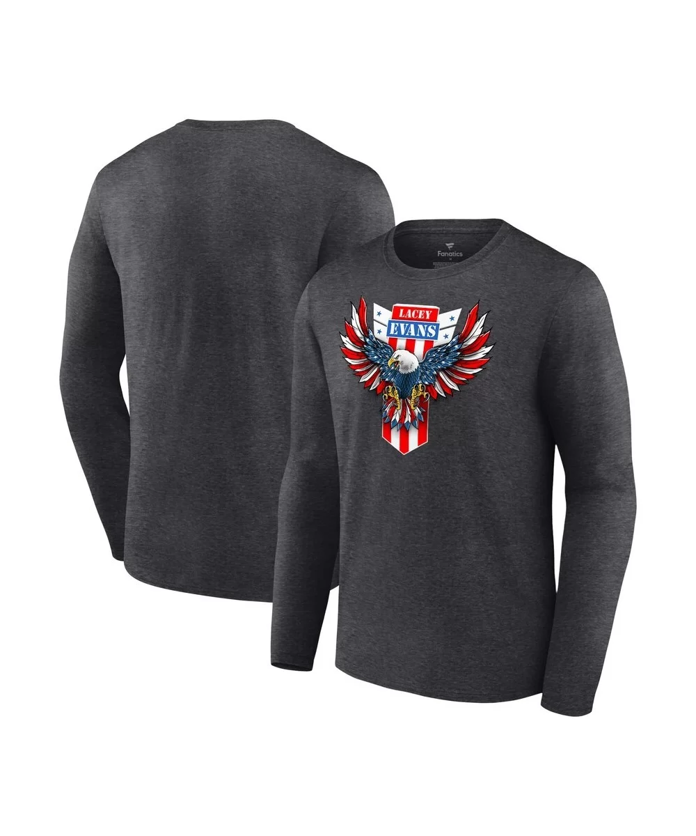 Men's Fanatics Branded Charcoal Lacey Evans Eagle Long Sleeve T-Shirt $9.24 T-Shirts