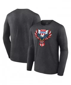 Men's Fanatics Branded Charcoal Lacey Evans Eagle Long Sleeve T-Shirt $9.24 T-Shirts