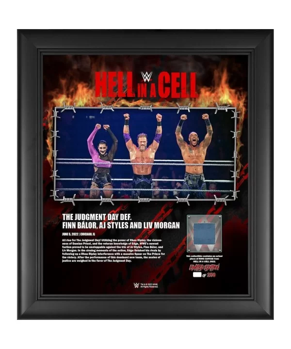 Judgment Day Framed 15" x 17" 2022 Hell in a Cell Collage with a Piece of Match-Used Canvas - Limited Edition of 250 $19.60 C...